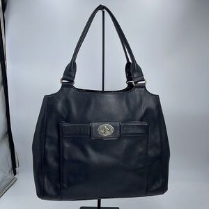 KATE SPADE NEW YORK Hampton Road Melody Black Soft Leather Satchel Handbag